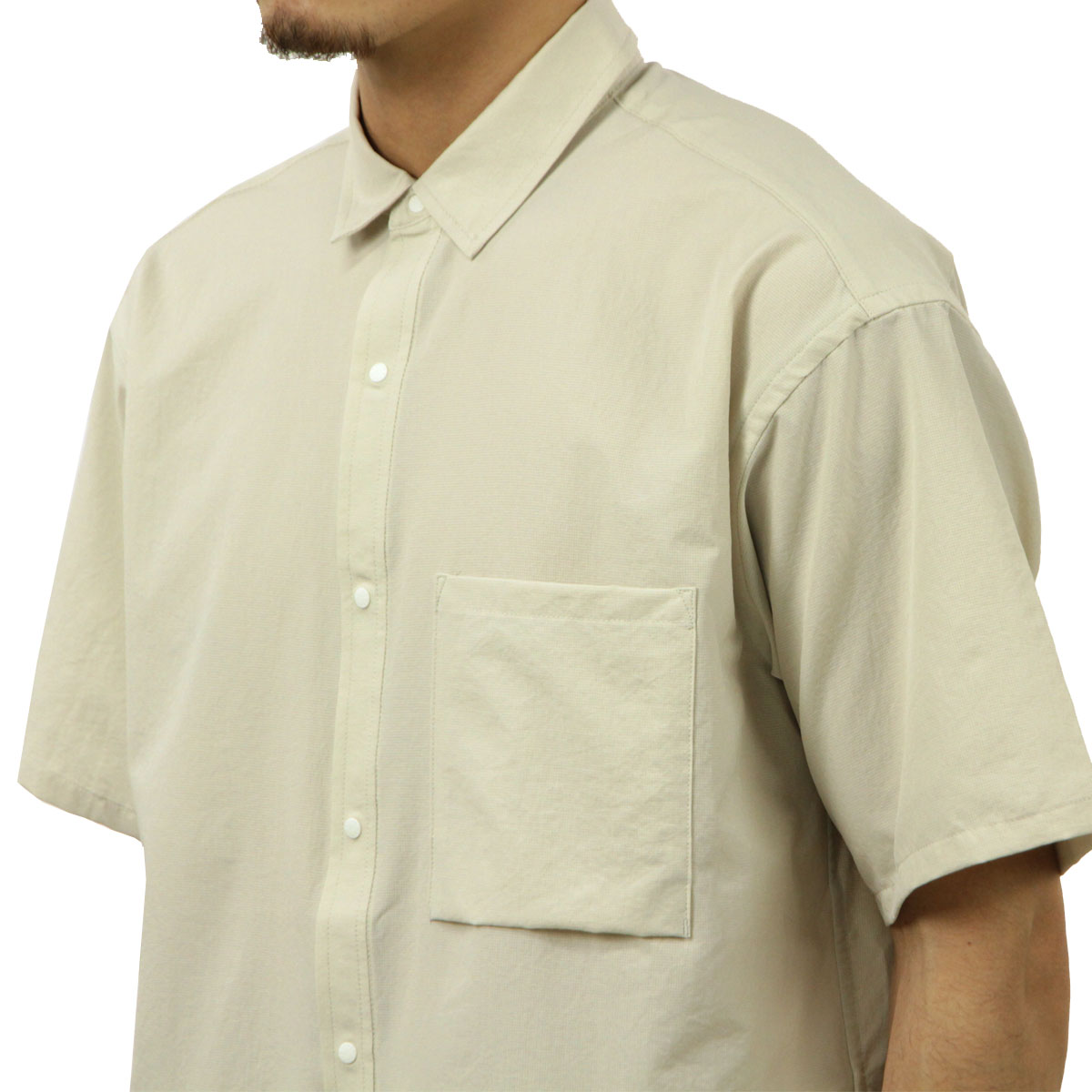 �ʥ� ��� Ⱦµ����� ��������Ź NANGA �ɥåȥ��� �ܥ�������� DotAir COMFY SHORT SLEEVE SHIRT S.BEG BEIGE NW2411-1E900