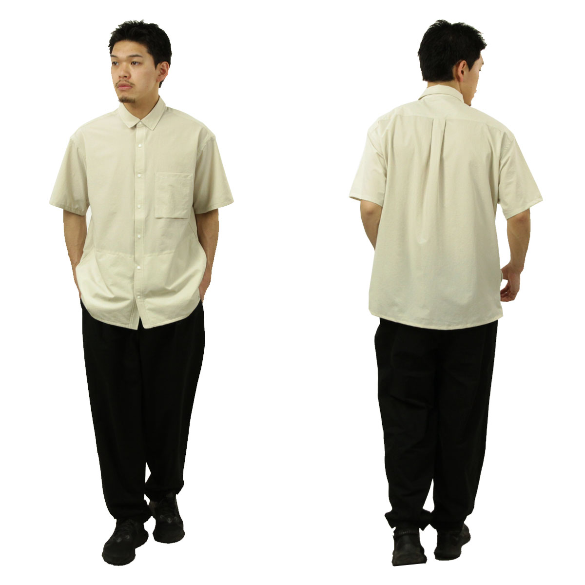 �ʥ� ��� Ⱦµ����� ��������Ź NANGA �ɥåȥ��� �ܥ�������� DotAir COMFY SHORT SLEEVE SHIRT S.BEG BEIGE NW2411-1E900