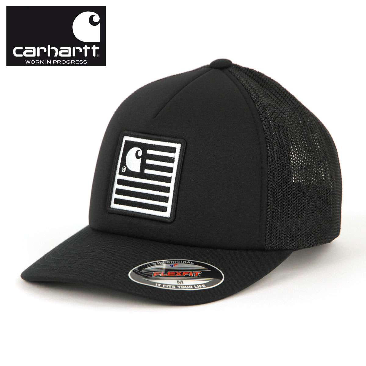 �����ϡ��� ����å� ��� ������ CARHARTT WIP ����å� ˹�� STATE PATCH TRUCKER CAP BLACK i026367-8900 AB0B B3C C3D D4E E13F