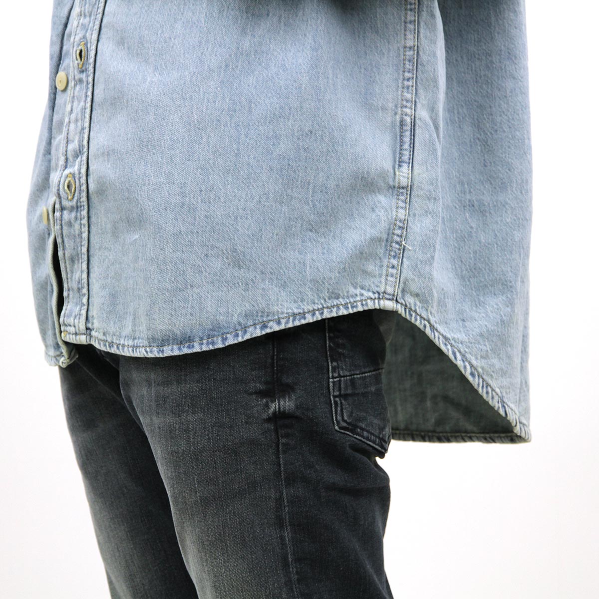̡ǥ   Ź Nudie Jeans Ĺµǥ˥ॷ ALBERT LIGHT STRUCTURE DENIM SHIRTS B26 140646 A62B B1C C1D D6E E07F