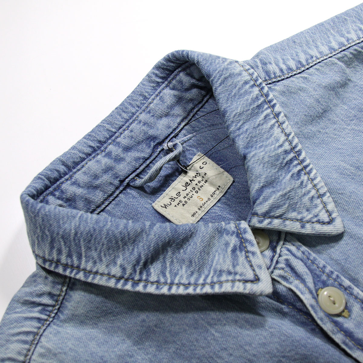 ̡ǥ   Ź Nudie Jeans Ĺµǥ˥ॷ ALBERT LIGHT STRUCTURE DENIM SHIRTS B26 140646 A62B B1C C1D D6E E07F
