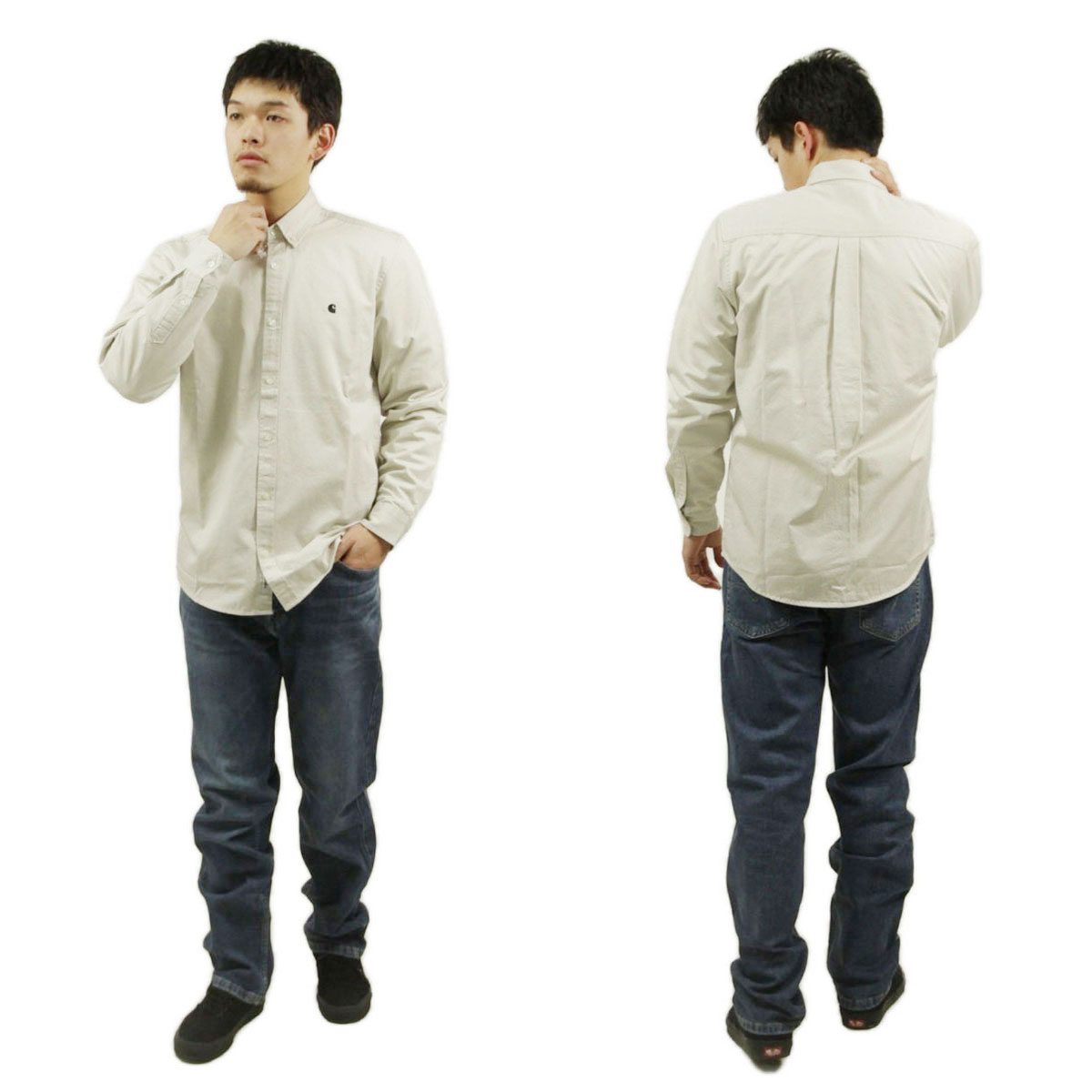 �����ϡ��� ����� ��� ��������Ź CARHARTT WIP Ĺµ����� �ܥ�������󥷥�� LONG SLEEVE MADISON SHIRT MOONBEAM / BLACK I023339 2DUXX AB0B B1C C1D D6E E01F