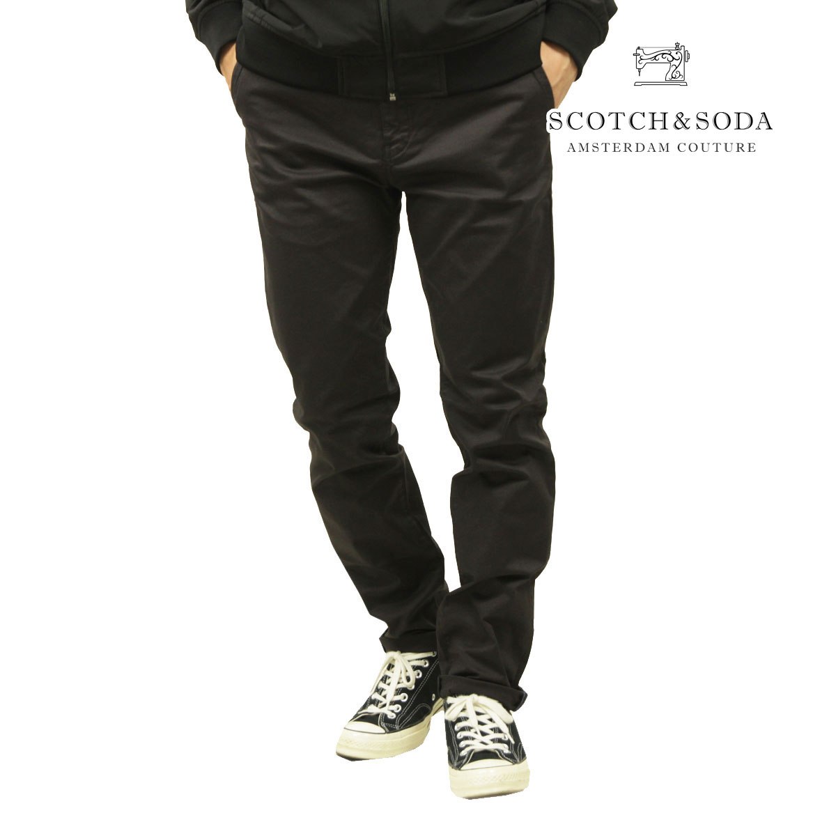 �����å�����ɥ����� ���Υѥ� ��� ��������Ź SCOTCH��SODA �ܥȥॹ �����ե��å� BASIC STUART REGULAR SLIM-FIT CONTAINS ORGANIC CHINO PANTS 165614 4524 51551 04 ANTHRACITE A39B B1C C2D D2E E02F