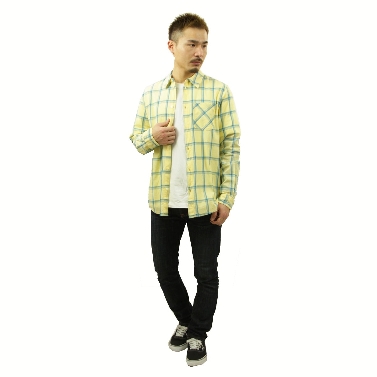 ̡ǥ å  Ź Nudie Jeans Ĺµ ܥ 奢륷 CHUCK CHECK SHIRT 140666 Y20 PALE GREEN A62B B1C C1D D6E E12F