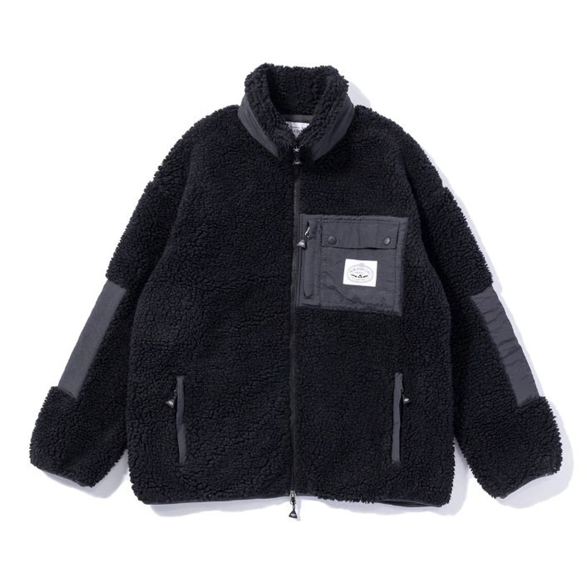 �ݡ��顼 ��� �ե꡼�����㥱�å� ��������Ź POLER �������� �ܥ� ������ѥ��㥱�å� JACQUARD SHERPA JACKET D 243MCV0022-BLK BLACK