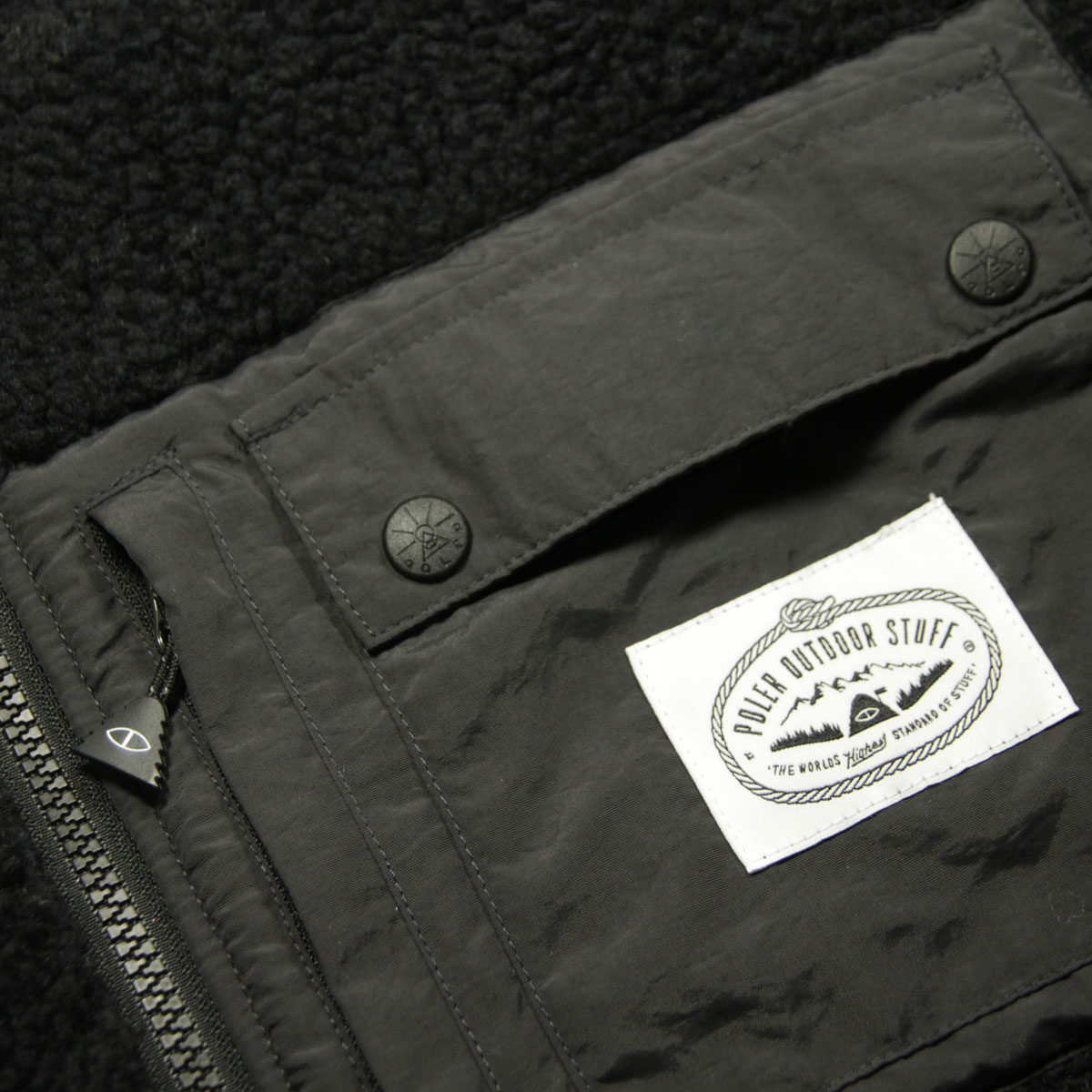 �ݡ��顼 ��� �ե꡼�����㥱�å� ��������Ź POLER �������� �ܥ� ������ѥ��㥱�å� JACQUARD SHERPA JACKET D 243MCV0022-BLK BLACK