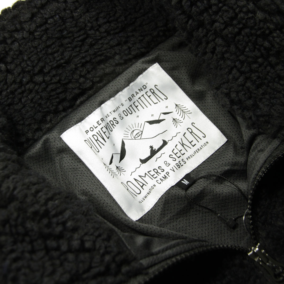 �ݡ��顼 ��� �ե꡼�����㥱�å� ��������Ź POLER �������� �ܥ� ������ѥ��㥱�å� JACQUARD SHERPA JACKET D 243MCV0022-BLK BLACK