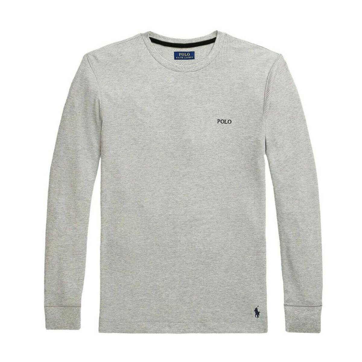 �ݥ� ���ե������ ��� ĹµT����� ������ POLO RALPH LAUREN �����ޥ�T����� ��åե����� ����T FOLDED WAFFLE LONG SLEEVE CREE TEE T-SHIRT PWLC2 CHARCOAL HEATHER / NEVIS LOGO