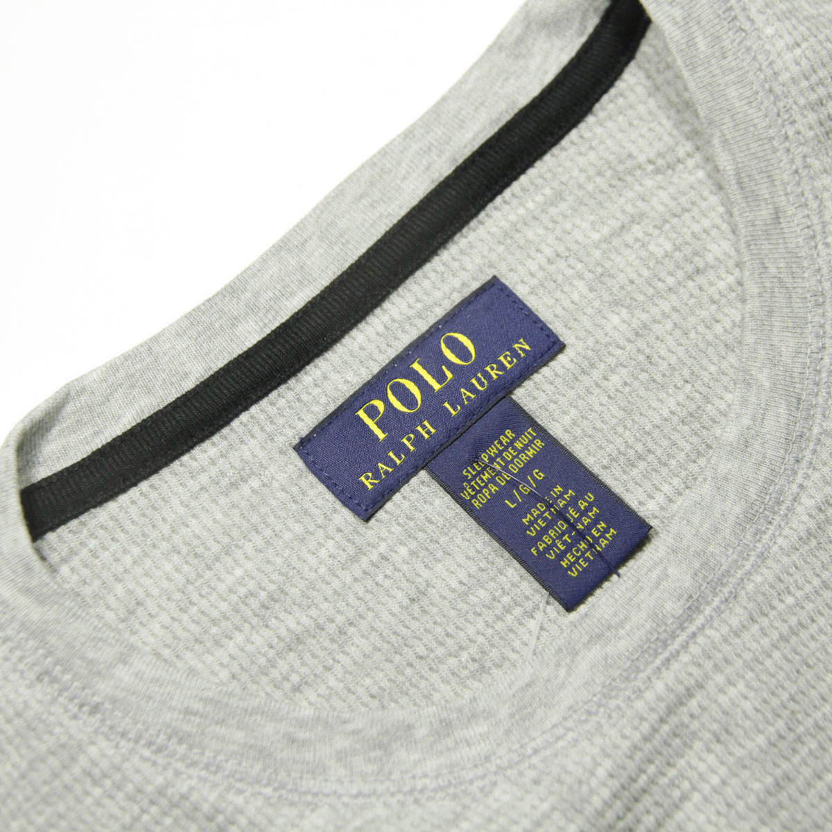 �ݥ� ���ե������ ��� ĹµT����� ������ POLO RALPH LAUREN �����ޥ�T����� ��åե����� ����T FOLDED WAFFLE LONG SLEEVE CREE TEE T-SHIRT PWLC2 CHARCOAL HEATHER / NEVIS LOGO
