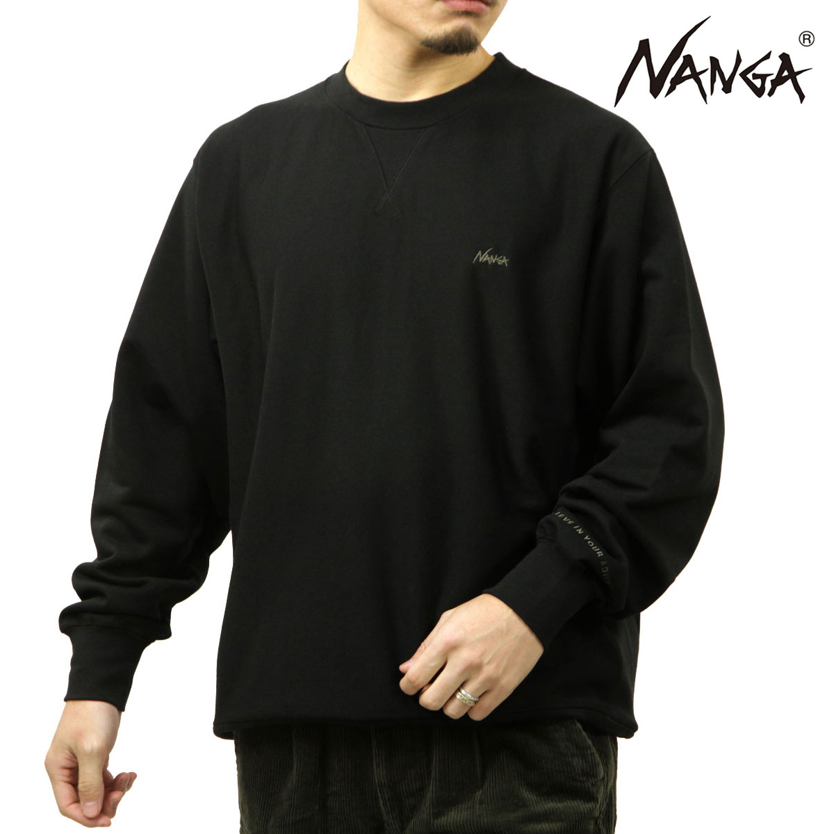 �ʥ� ��� �������å� ��������Ź NANGA ���롼�ͥå� �ȥ졼�ʡ� DRY MIX TERRY CREW SWEAT FLEECE N2530-1K101A BLK BLACK