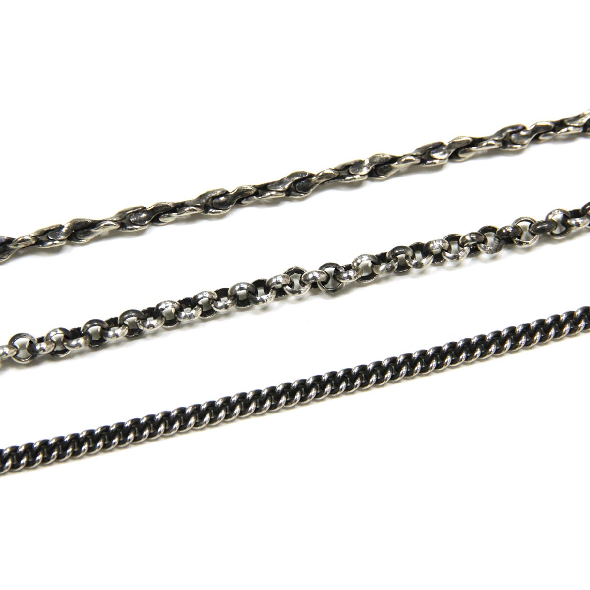 �ϥ�� HARIM �ͥå��쥹�������� �֥쥹��å� HARIM TRIPLE CHAIN NECKLACE/BRACELET HRC014 SILVER 925 OXIDIZED BLACK A82B B3C C3D D8E E32F