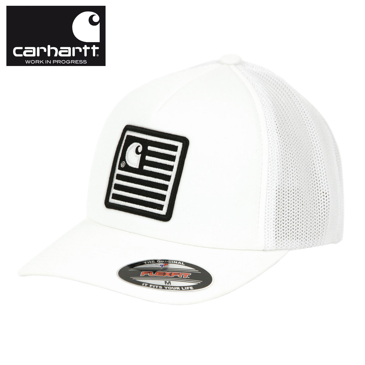 �����ϡ��� ����å� ��� ������ CARHARTT WIP ����å� ˹�� STATE PATCH TRUCKER CAP WHITE i026367-0200 AB0B B3C C3D D4E E01F
