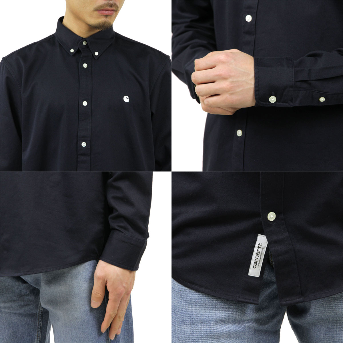 �����ϡ��� ����� ��� ��������Ź CARHARTT WIP Ĺµ����� �ܥ�������󥷥�� LONG SLEEVE MADISON SHIRT DARK NAVY / WHITE I023339 00BXX AB0B B1C C1D D6E E06F