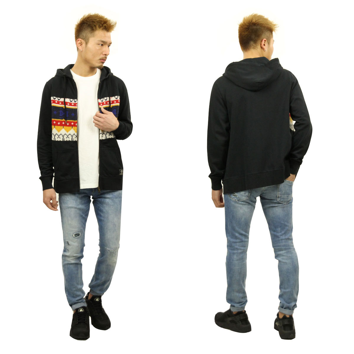 ե󥯥 ޡ ѡ  Ź FRANKLINMARSHALL  EMBROIDERY ZIP PARKER BLACK FLMAL024AN 4127 A61B B1C C1D D5E E13F