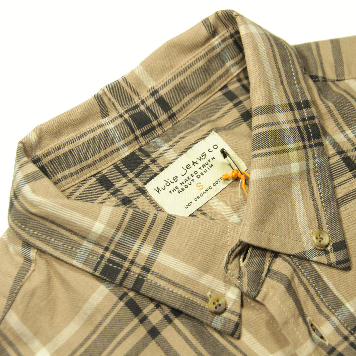 ̡ǥ å  Ź Nudie Jeans Ĺµ ܥ 奢륷 CHUCK CHECK SHIRT 140701 B16 BEIGE A62B B1C C1D D6E E18F