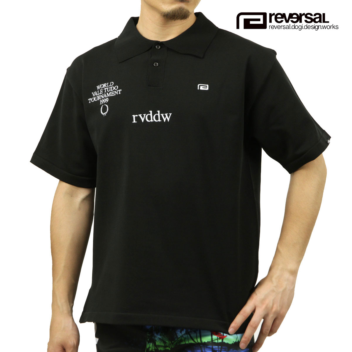 ��С����� ��� �ݥ������ ��������Ź REVERSAL Ⱦµ �˥å� PREMIUM KNIT POLO SHIRTS RV24SS054-BK BLACK A06B B1C C1D D3E E13F