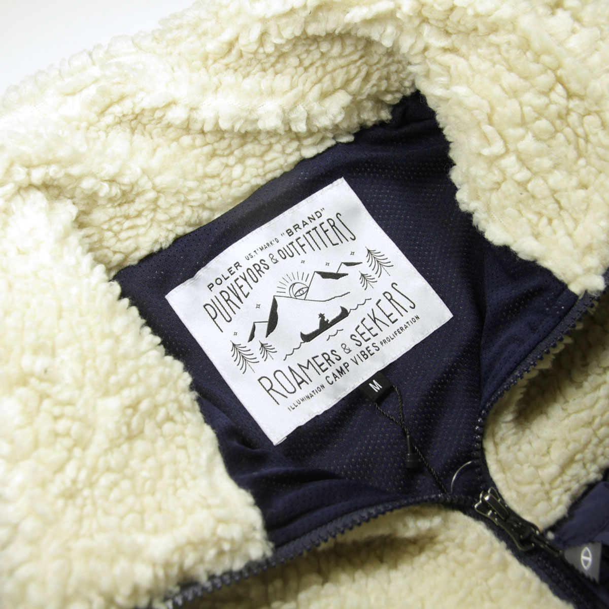 �ݡ��顼 ��� �ե꡼�����㥱�å� ��������Ź POLER �������� �ܥ� ������ѥ��㥱�å� JACQUARD SHERPA JACKET D 243MCV0022-BEG BEIGE