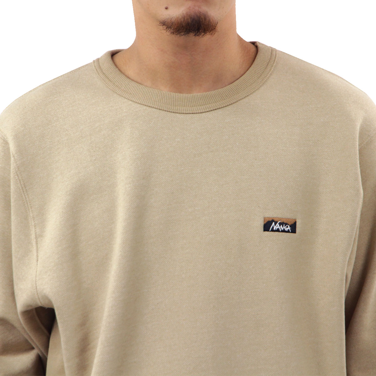 �ʥ� ��� �������å� ��������Ź NANGA ���롼�ͥå� �ȥ졼�ʡ� ���� ECO HYBRID MINI BOX LOGO EMBROIDERY SWEATSHIRT BEG BEIGE NW2441-1F013