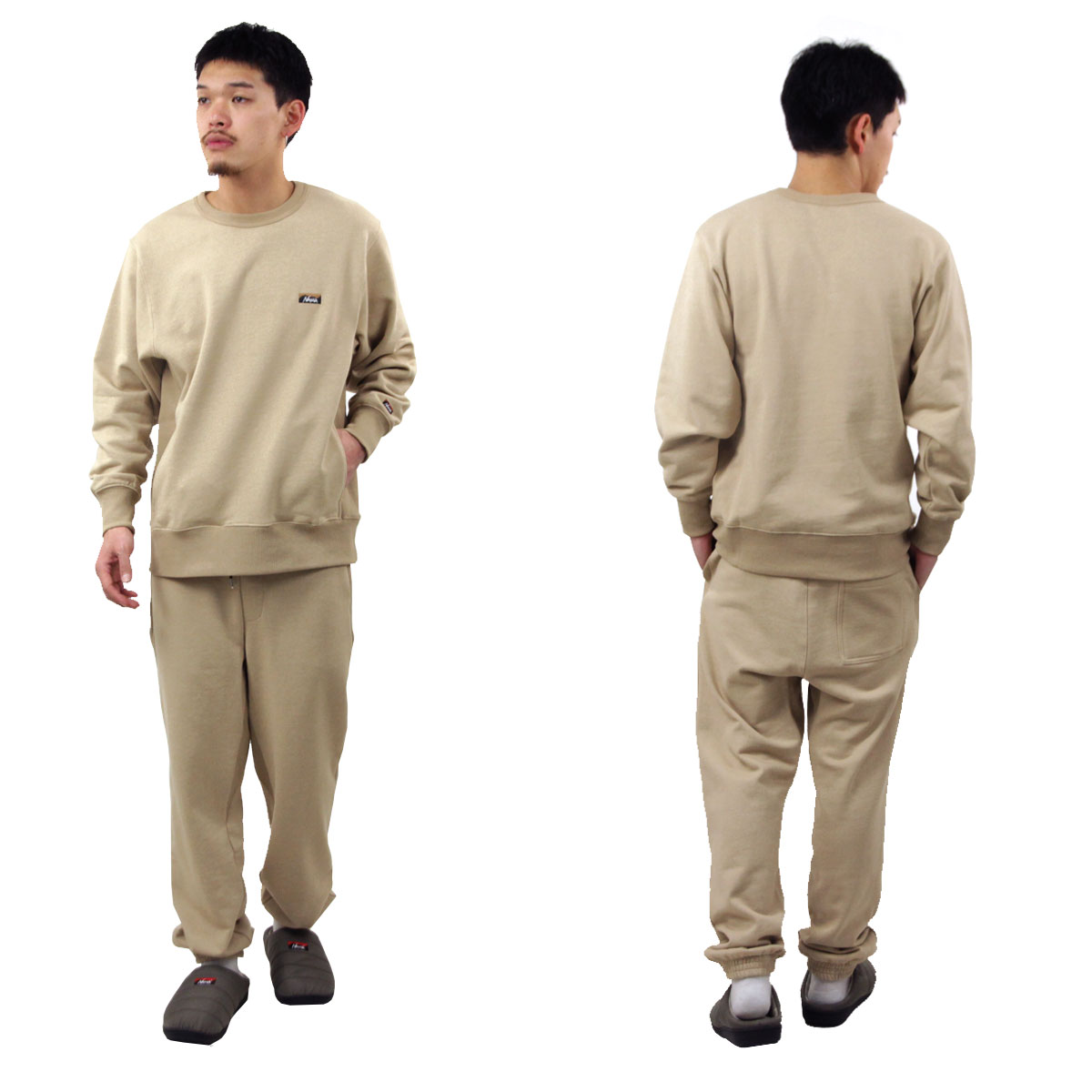�ʥ� ��� �������å� ��������Ź NANGA ���롼�ͥå� �ȥ졼�ʡ� ���� ECO HYBRID MINI BOX LOGO EMBROIDERY SWEATSHIRT BEG BEIGE NW2441-1F013