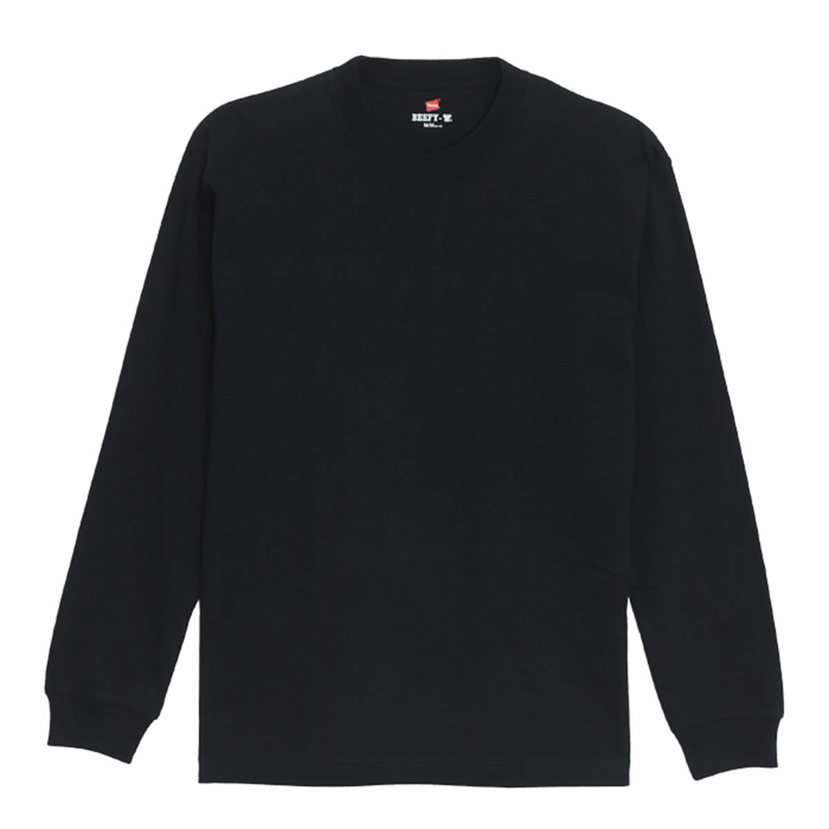 �إ��� T����� �ӡ��ե��� ��� Ĺµ ��������Ź HANES ���롼�ͥå� �إӡ��������� ̵�� HANES BEEFY LONG SLEEVE T-SHIRT H5186 090 BLACK AA8B B1C C1D D2E E13F