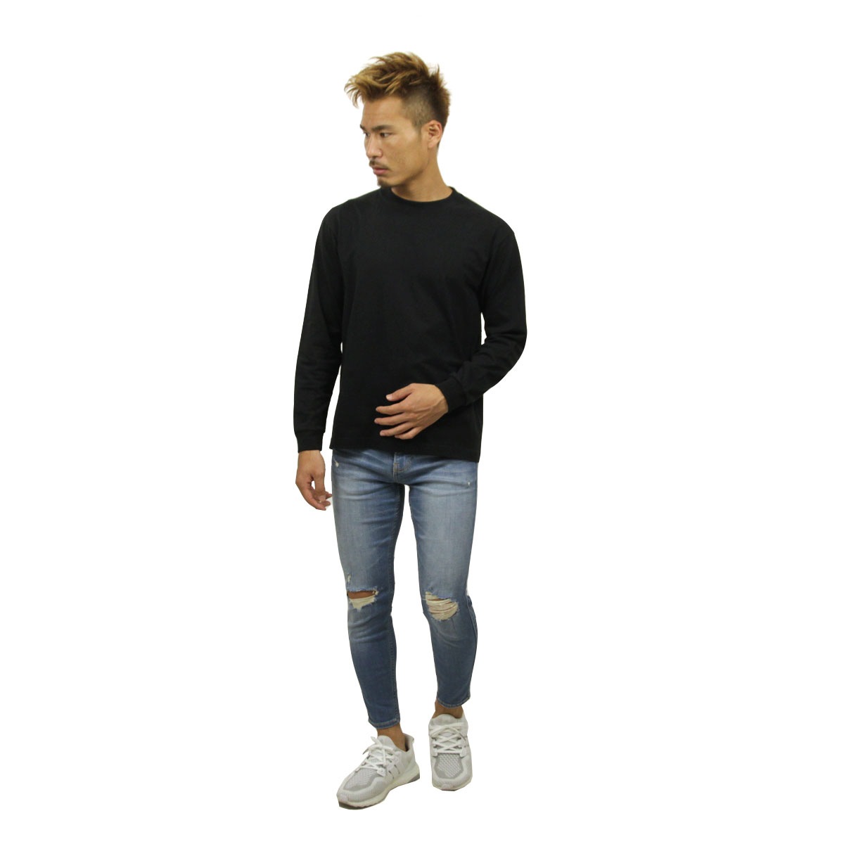 �إ��� T����� �ӡ��ե��� ��� Ĺµ ��������Ź HANES ���롼�ͥå� �إӡ��������� ̵�� HANES BEEFY LONG SLEEVE T-SHIRT H5186 090 BLACK AA8B B1C C1D D2E E13F