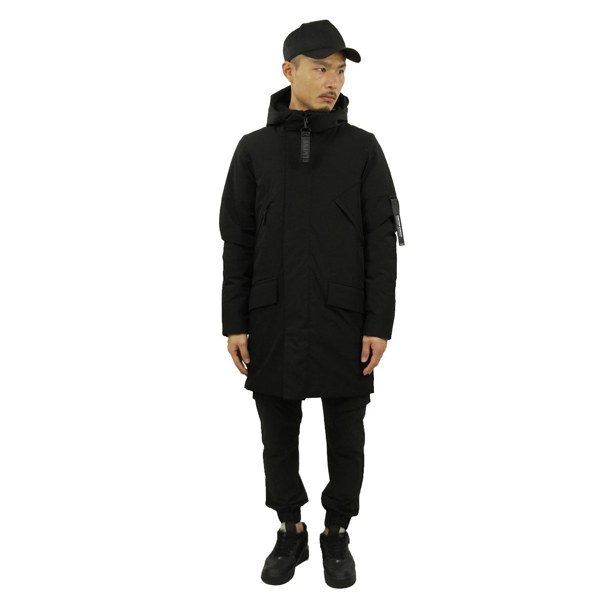 Х   Ź elvine 㥱å ʥ󥸥㥱å ZANE NYLON LONG JACKET FUNCTION STRETCH 193006 110 BLACK A91B B1C C1D D4E E13F