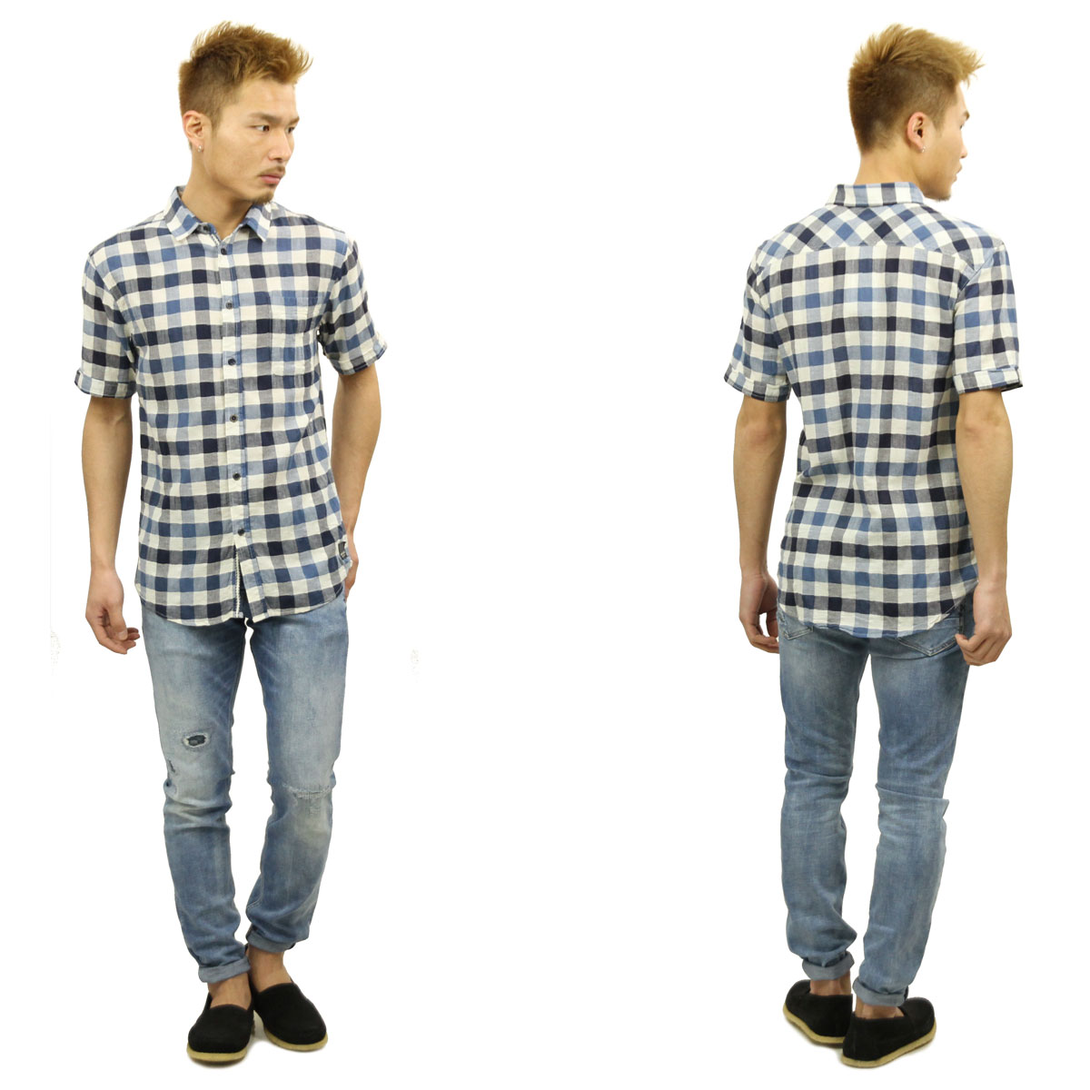 ���ʥ��å� ����� ��� ��������Ź ANERKJENDT Ⱦµ�����  PEITER SHORT SLEEVE SHIRT VINTAGE INDIGO 9216025 A81B B1C C1D D6E E01F