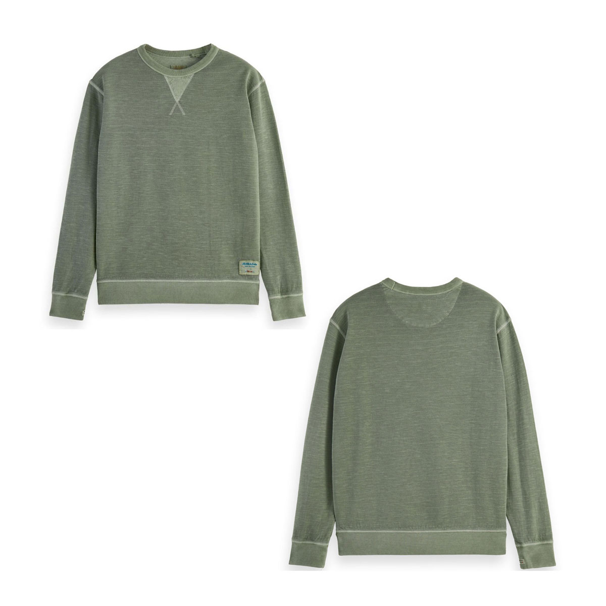 åɥ  å Ź SCOTCHSODA ȥ졼ʡ ե꡼ ץ GARMENT-DYED STRUCTURED SWEAT SHIRT FLEECE D 169892 0414 73801 48 KHAKI A39B B1C C1D D5E E05F