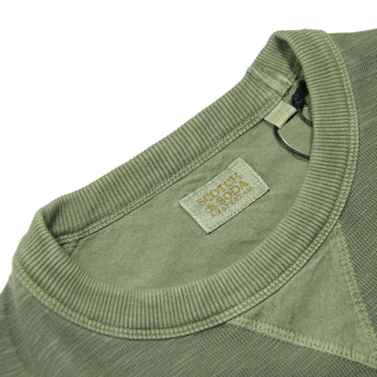 åɥ  å Ź SCOTCHSODA ȥ졼ʡ ե꡼ ץ GARMENT-DYED STRUCTURED SWEAT SHIRT FLEECE D 169892 0414 73801 48 KHAKI A39B B1C C1D D5E E05F