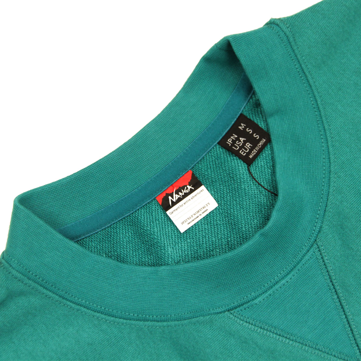�ʥ� ��� �������å� ��������Ź NANGA ���롼�ͥå� �ȥ졼�ʡ� DRY MIX TERRY CREW SWEAT FLEECE N2530-1K101A GRN(T.GRN) GREEN