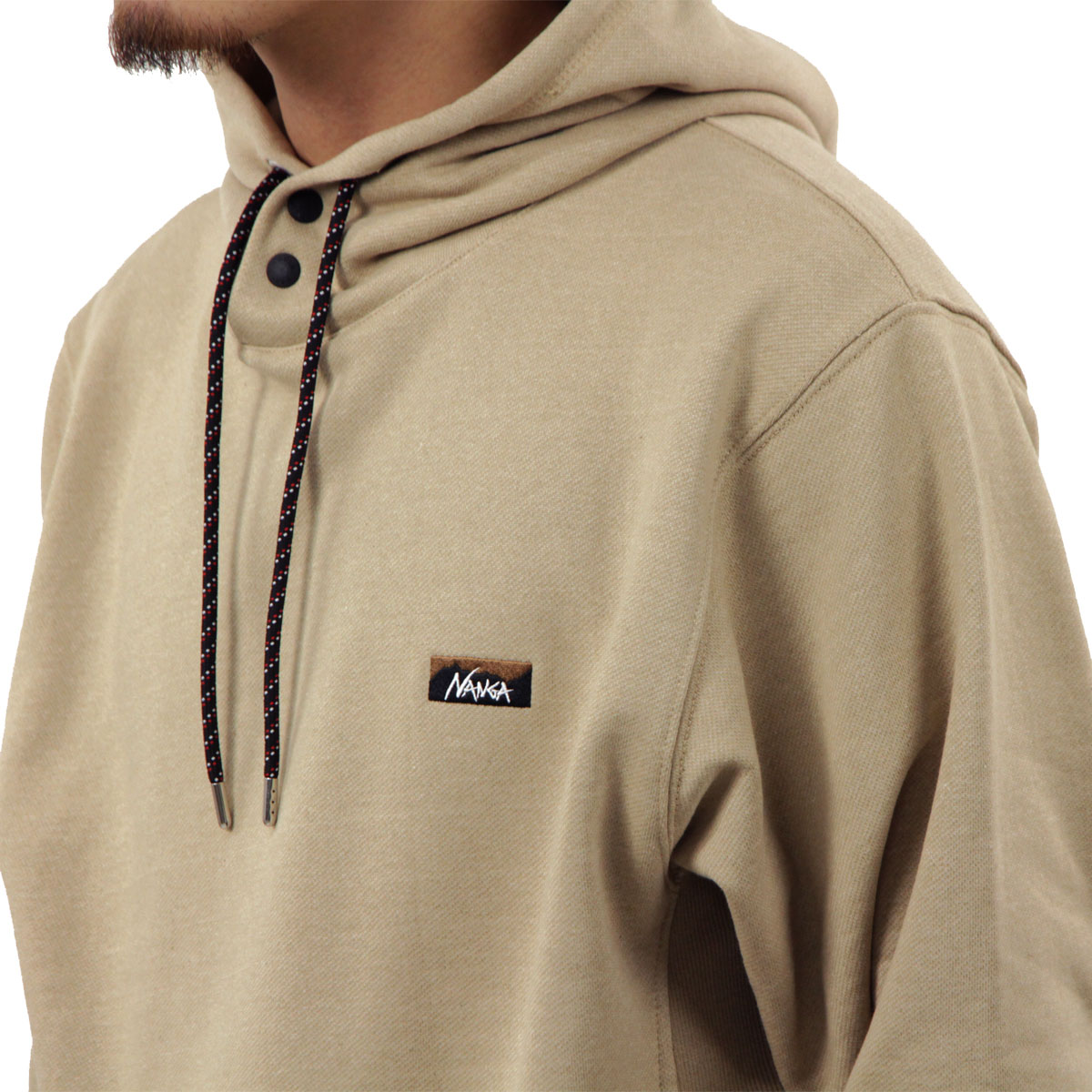 �ʥ� ��� �ѡ����� ��������Ź NANGA �ץ륪���С� �ա��ǥ��� ���� ECO HYBRID MINI BOX LOGO EMBROIDERY SWEAT HOODIE BEG BEIGE NW2441-1F014