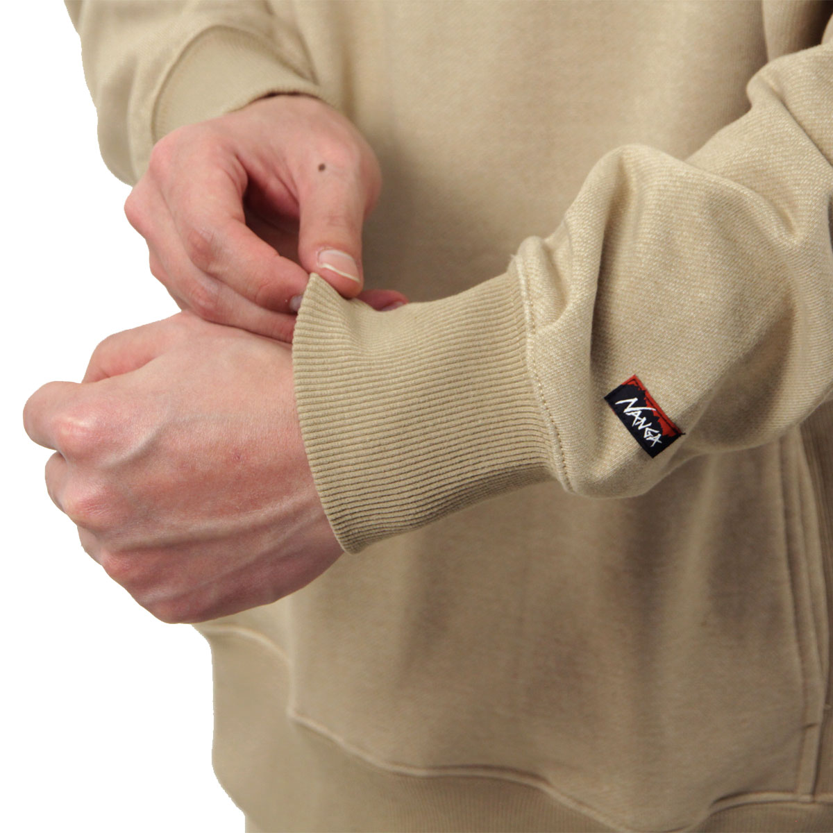 �ʥ� ��� �ѡ����� ��������Ź NANGA �ץ륪���С� �ա��ǥ��� ���� ECO HYBRID MINI BOX LOGO EMBROIDERY SWEAT HOODIE BEG BEIGE NW2441-1F014