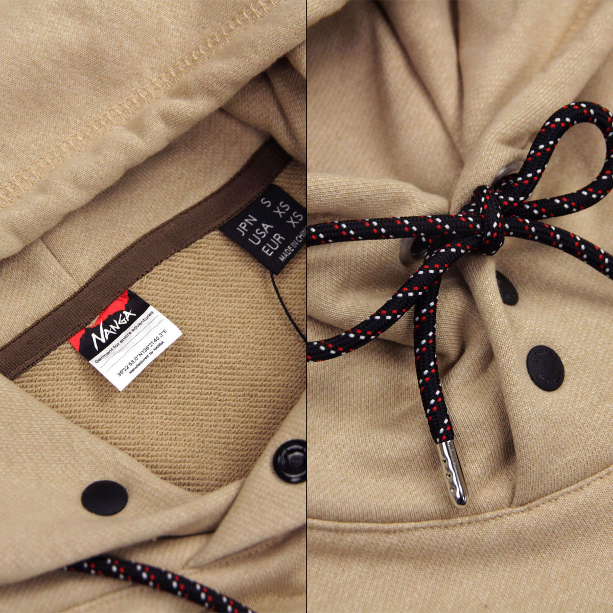 �ʥ� ��� �ѡ����� ��������Ź NANGA �ץ륪���С� �ա��ǥ��� ���� ECO HYBRID MINI BOX LOGO EMBROIDERY SWEAT HOODIE BEG BEIGE NW2441-1F014
