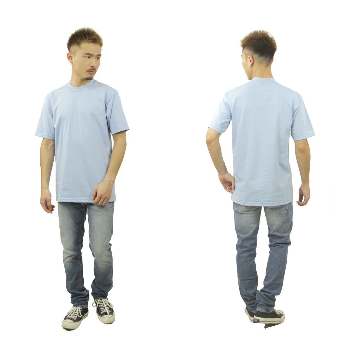 ץ T   PROCLUB ȾµT 롼ͥåT HEAVY WEIGHT COTTON SHORT SLEEVE CREW NECK T-SHIRT SKY BLUE #101  礭 AB6B B1C C1D D1E E07F