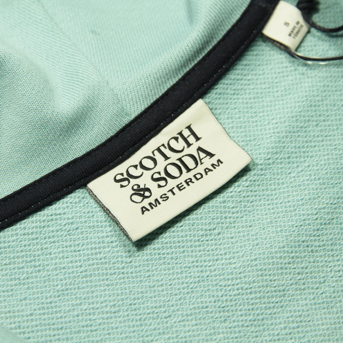 åɥ ѡ  Ź SCOTCH&SODA ݥ  åץåץѡ åȥѡ UNISEX ORGANIC COTTON FELPA LOGO ZIP UP HOODIE TURQUOISE 169325 0508 63864 52 A39B B1C C1D D5E E07F