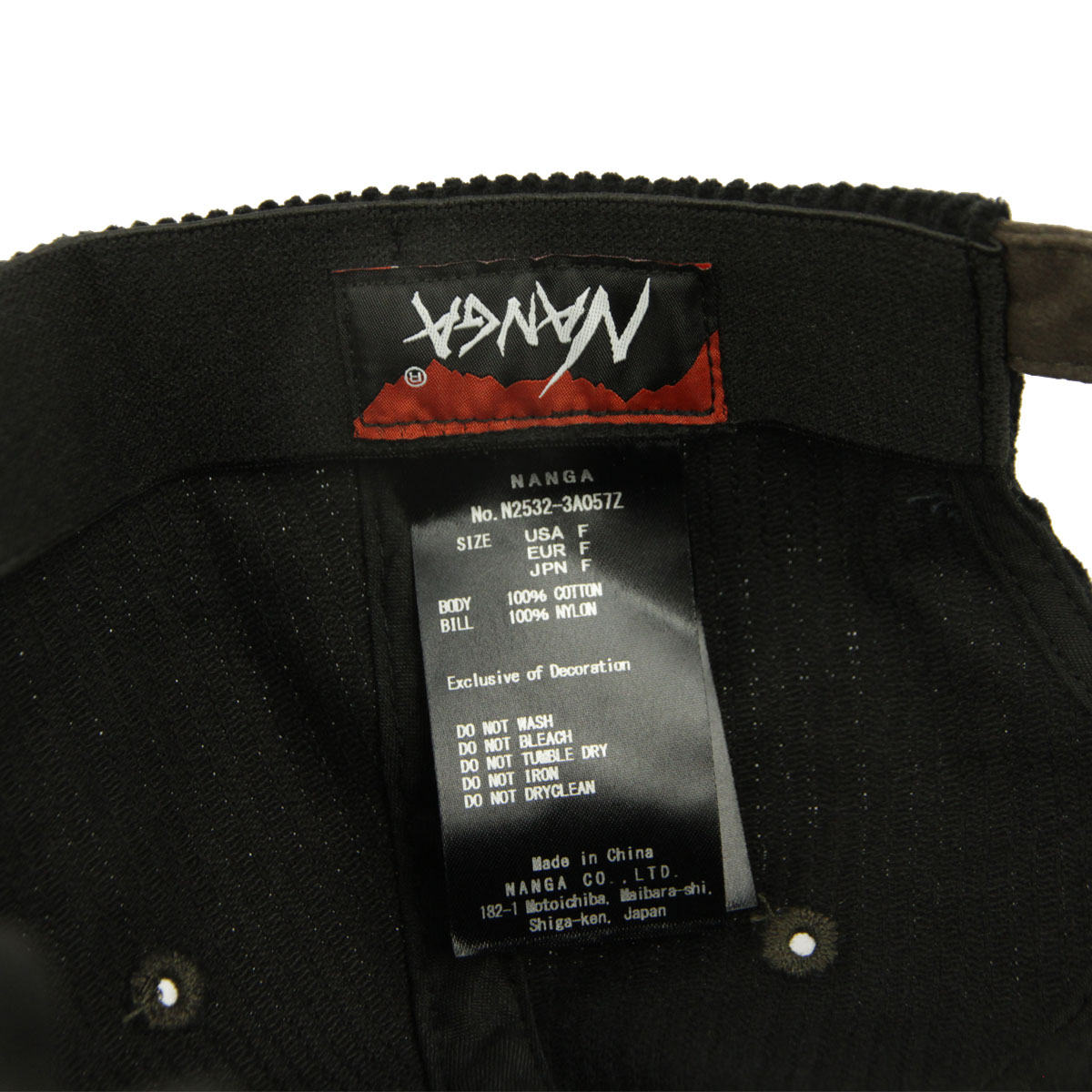 �ʥ� ��� ��ǥ����� ����å� ��������Ź NANGA �����ǥ���� ���� ˹�� CORDUROY NNG LOGO CAP N2532-3A057Z BLK BLACK