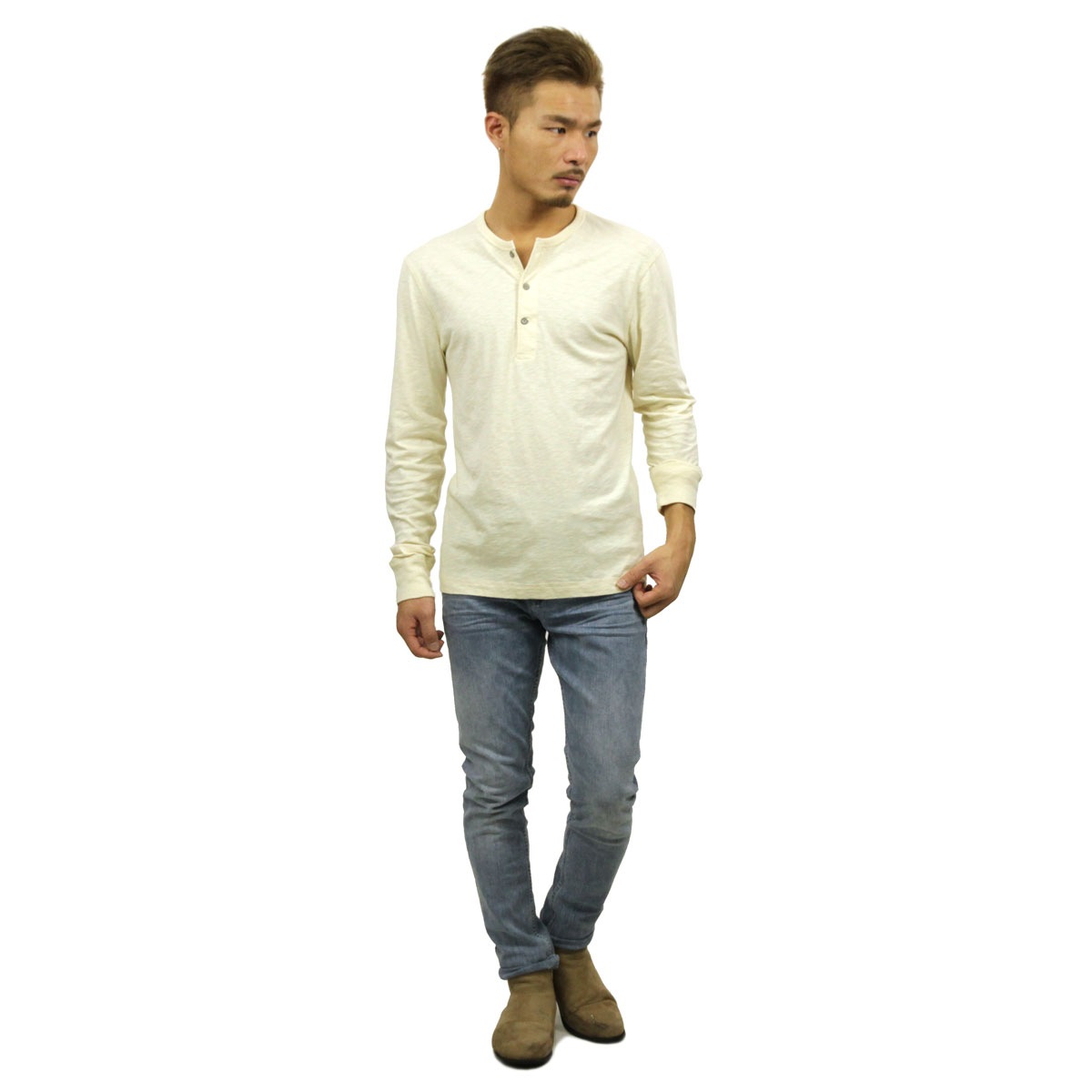 롼 T   J.CREW ĹµT HEATHERED HENLEY D00S20