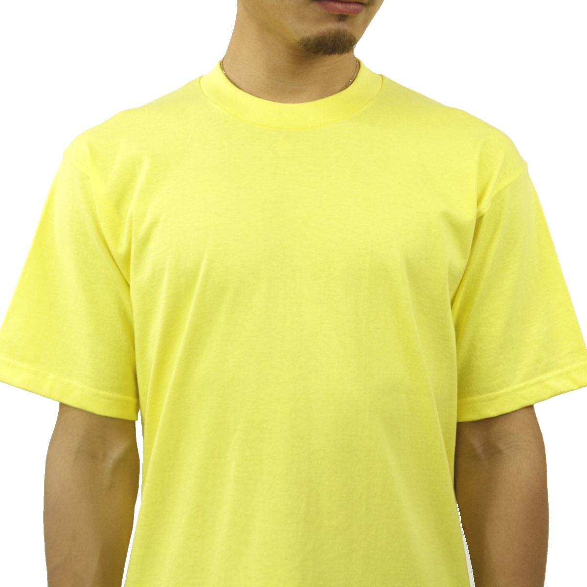 �ץ������ T����� ��� ������ PROCLUB ȾµT����� ���롼�ͥå�T����� HEAVY WEIGHT COTTON SHORT SLEEVE CREW NECK T-SHIRT YELLOW #101  �礭�������� AB6B B1C C1D D1E E12F