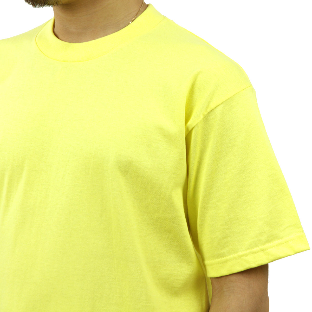 �ץ������ T����� ��� ������ PROCLUB ȾµT����� ���롼�ͥå�T����� HEAVY WEIGHT COTTON SHORT SLEEVE CREW NECK T-SHIRT YELLOW #101  �礭�������� AB6B B1C C1D D1E E12F