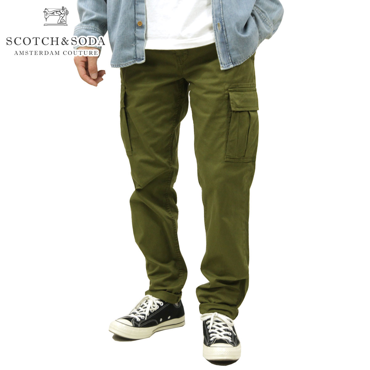 �����å�����ɥ����� �ܥȥॹ ��� ��������Ź SCOTCH��SODA �����ե��å� �������ѥ�� �������ȥ��� STUART GARMENT-DYED REGULAR SLIM-FIT CHINO CARGO PANTS 166850 1657 51514 46 LIZARD A39B B1C C2D D3E E08F