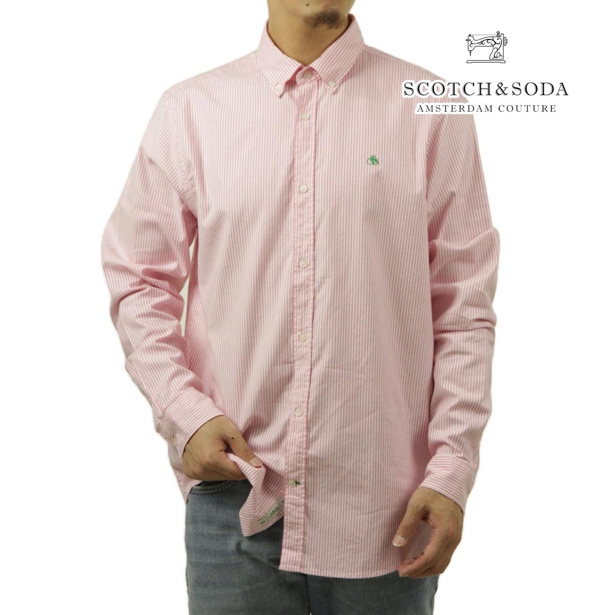 �����å�����ɥ����� ��� Ĺµ����� ��������Ź SCOTCH��SODA �ܥ�������� ���ȥ饤�� ���� ESSENTIAL OXFORD STRIPE SHIRT 175696 7016 11403 19 TROPICAL PINK WHITE STRIPE A39B B1C C1D D6E E11F