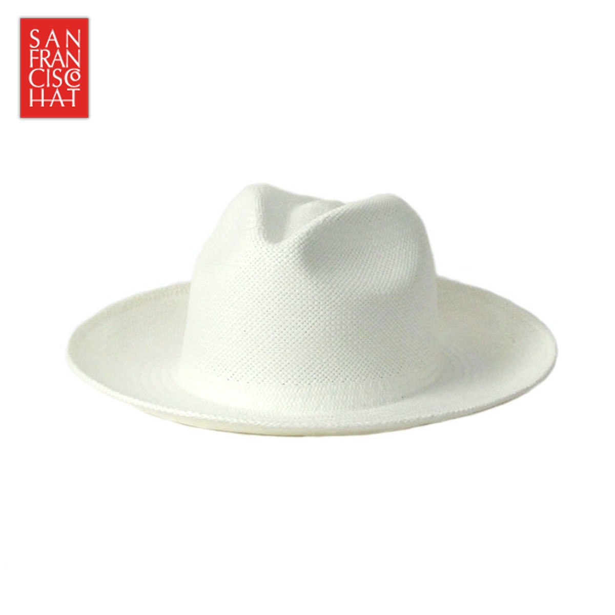 ����ե�󥷥����ϥå� SANFRANCISCO HAT ��������Ź ������ ˹�� �ϥå� BRISA FEDORA 8CM WHITE A83B B3C C3D D4E E01F