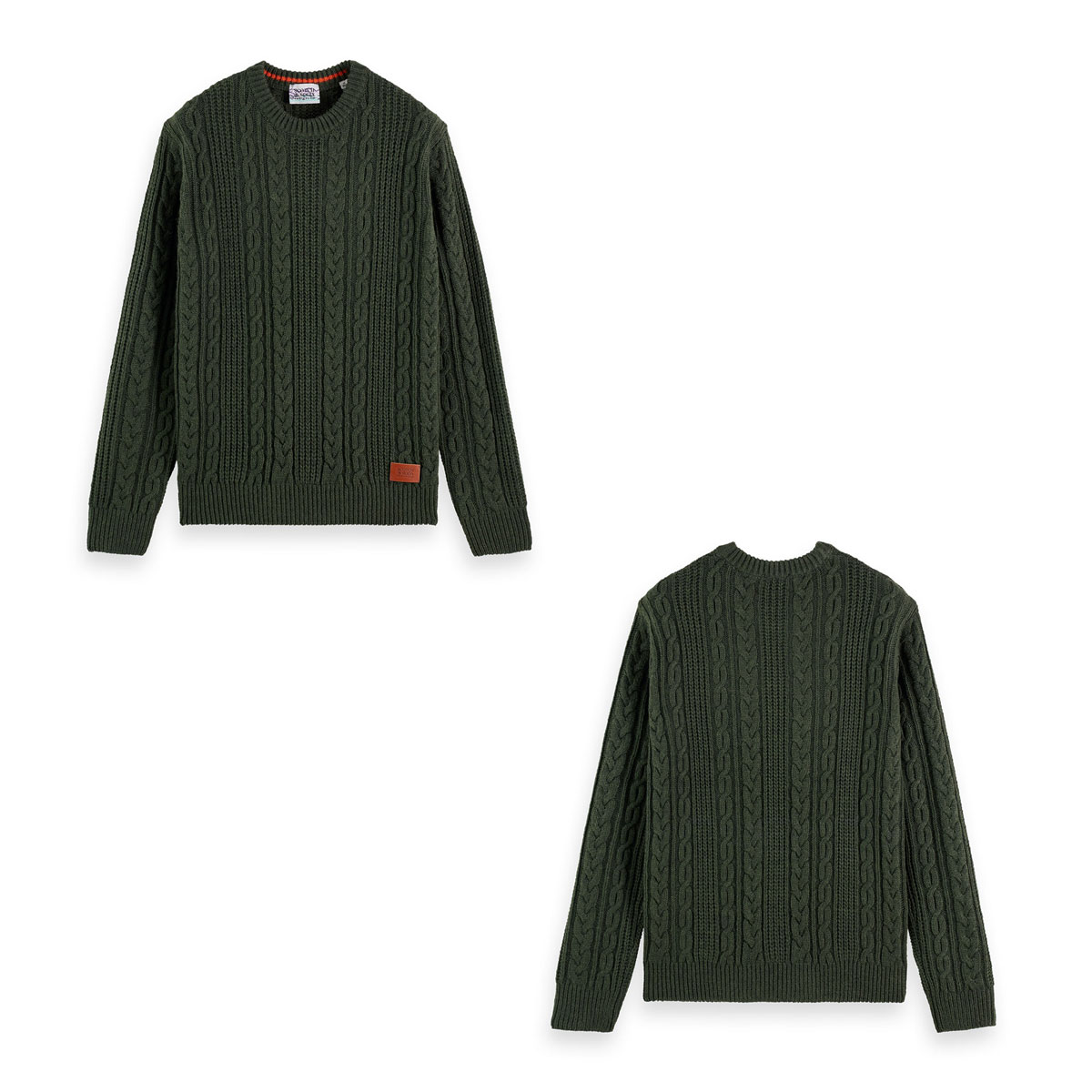 �����å�����ɥ����� �������� ��� ��������Ź SCOTCH&SODA �˥å� ���롼�ͥå��������� WOOL-BLEND STRUCTURE KNIT SWEATER MILITARY 169257 0360 65405 55 A39B B1C C1D D7E E08F
