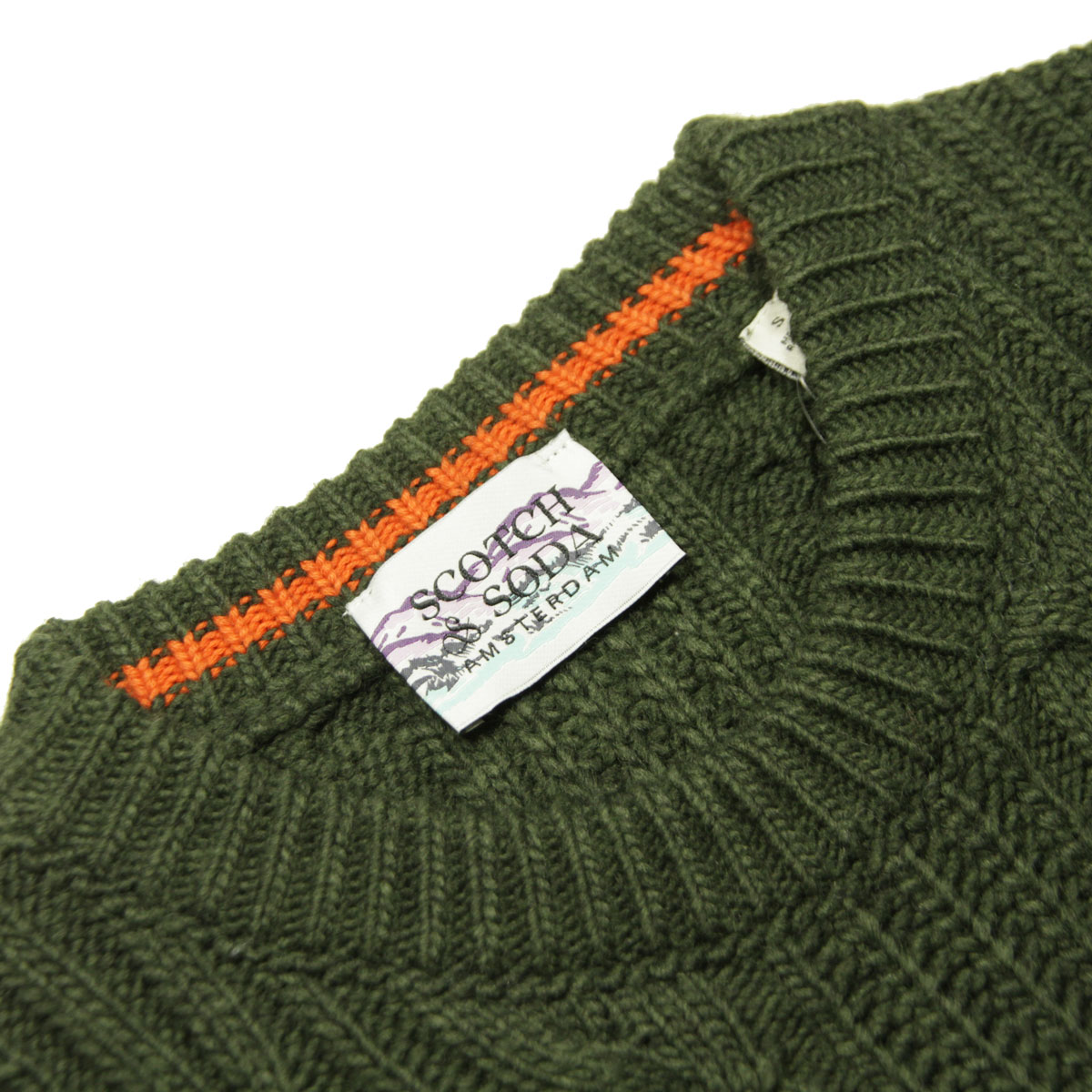 �����å�����ɥ����� �������� ��� ��������Ź SCOTCH&SODA �˥å� ���롼�ͥå��������� WOOL-BLEND STRUCTURE KNIT SWEATER MILITARY 169257 0360 65405 55 A39B B1C C1D D7E E08F
