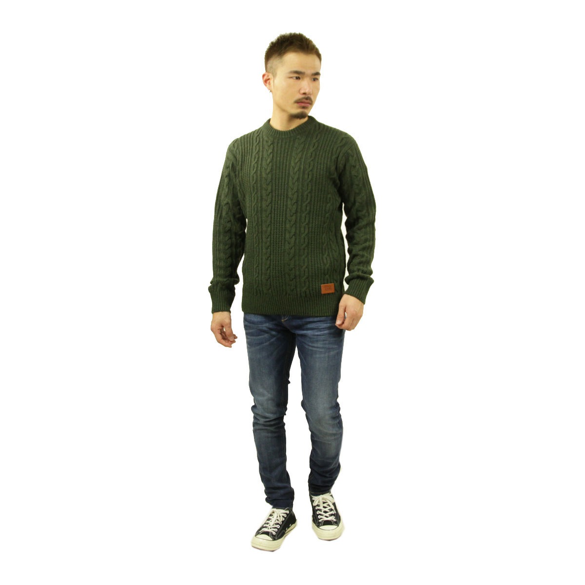 �����å�����ɥ����� �������� ��� ��������Ź SCOTCH&SODA �˥å� ���롼�ͥå��������� WOOL-BLEND STRUCTURE KNIT SWEATER MILITARY 169257 0360 65405 55 A39B B1C C1D D7E E08F