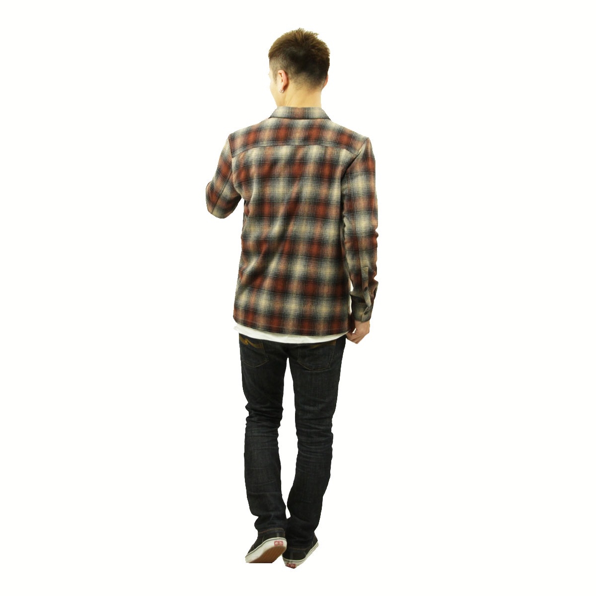 ̡ǥ å  Ź Nudie Jeans Ĺµ ܥ 奢륷 STEN SHADOW CHECK WOOL SHIRT 140709 R35 POPPY RED A62B B1C C1D D6E E11F