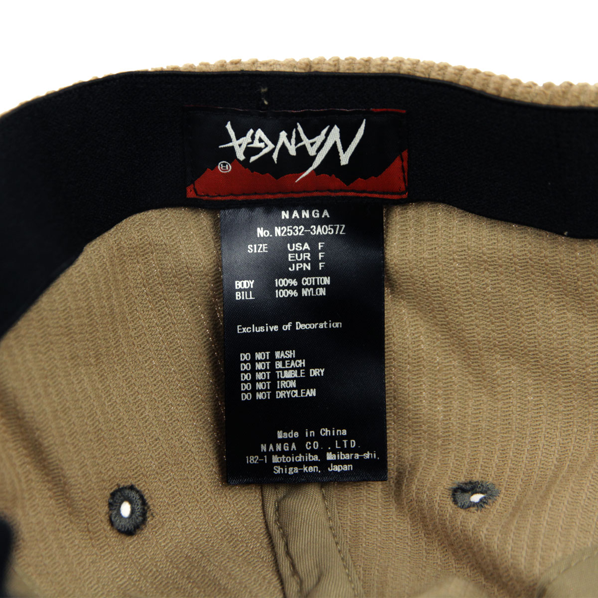 �ʥ� ��� ��ǥ����� ����å� ��������Ź NANGA �����ǥ���� ���� ˹�� CORDUROY NNG LOGO CAP N2532-3A057Z OTRI(TAUPE) BEIGE