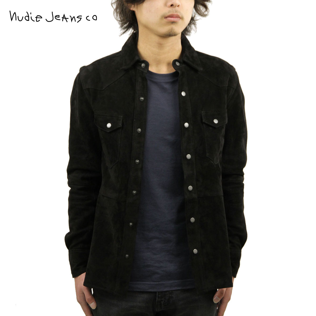 ̡ǥ   Ź Nudie Jeans Ĺµ  Jonis Suede Shirt Black B01 140300 3027 A62B B1C C1D D6E E13F
