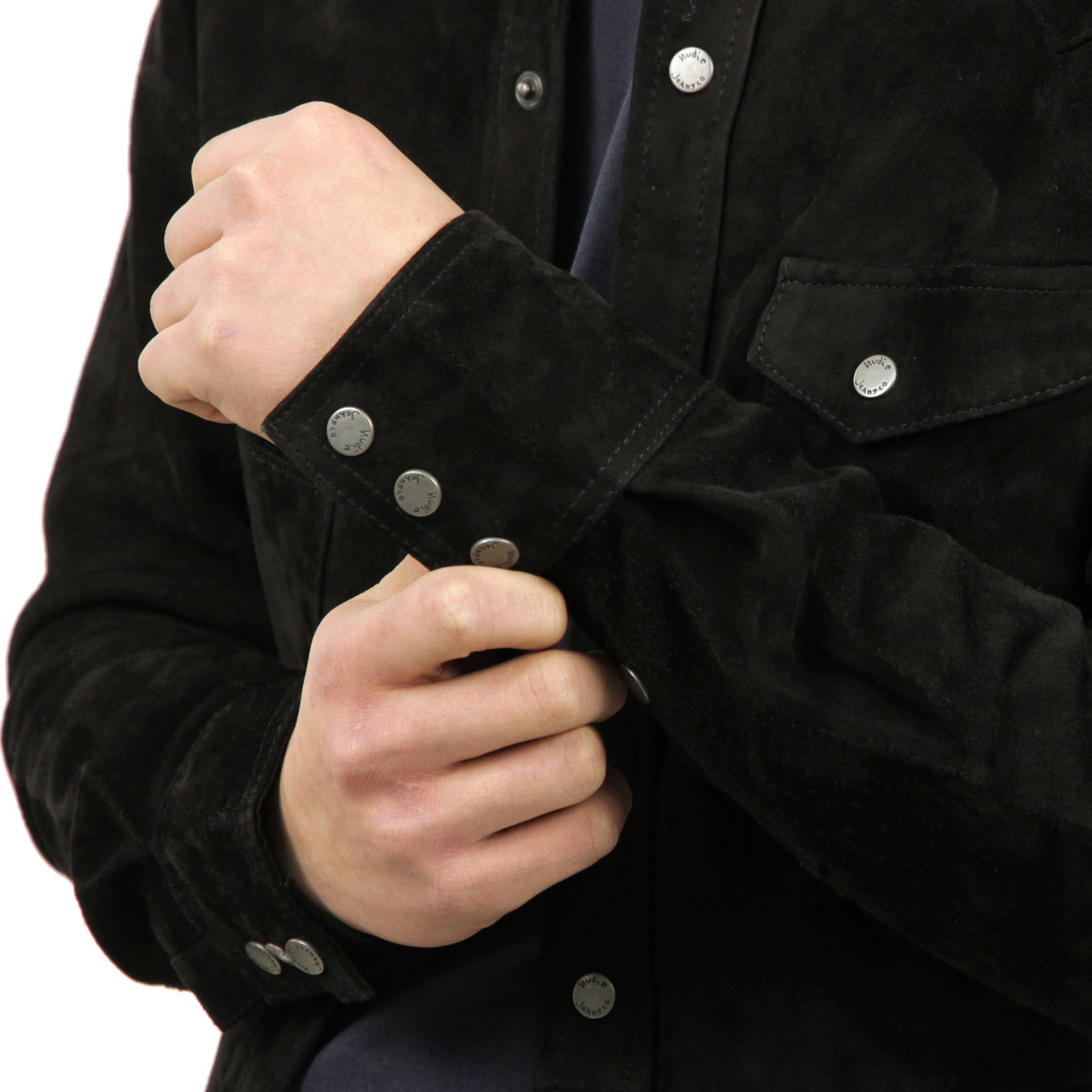 ̡ǥ   Ź Nudie Jeans Ĺµ  Jonis Suede Shirt Black B01 140300 3027 A62B B1C C1D D6E E13F