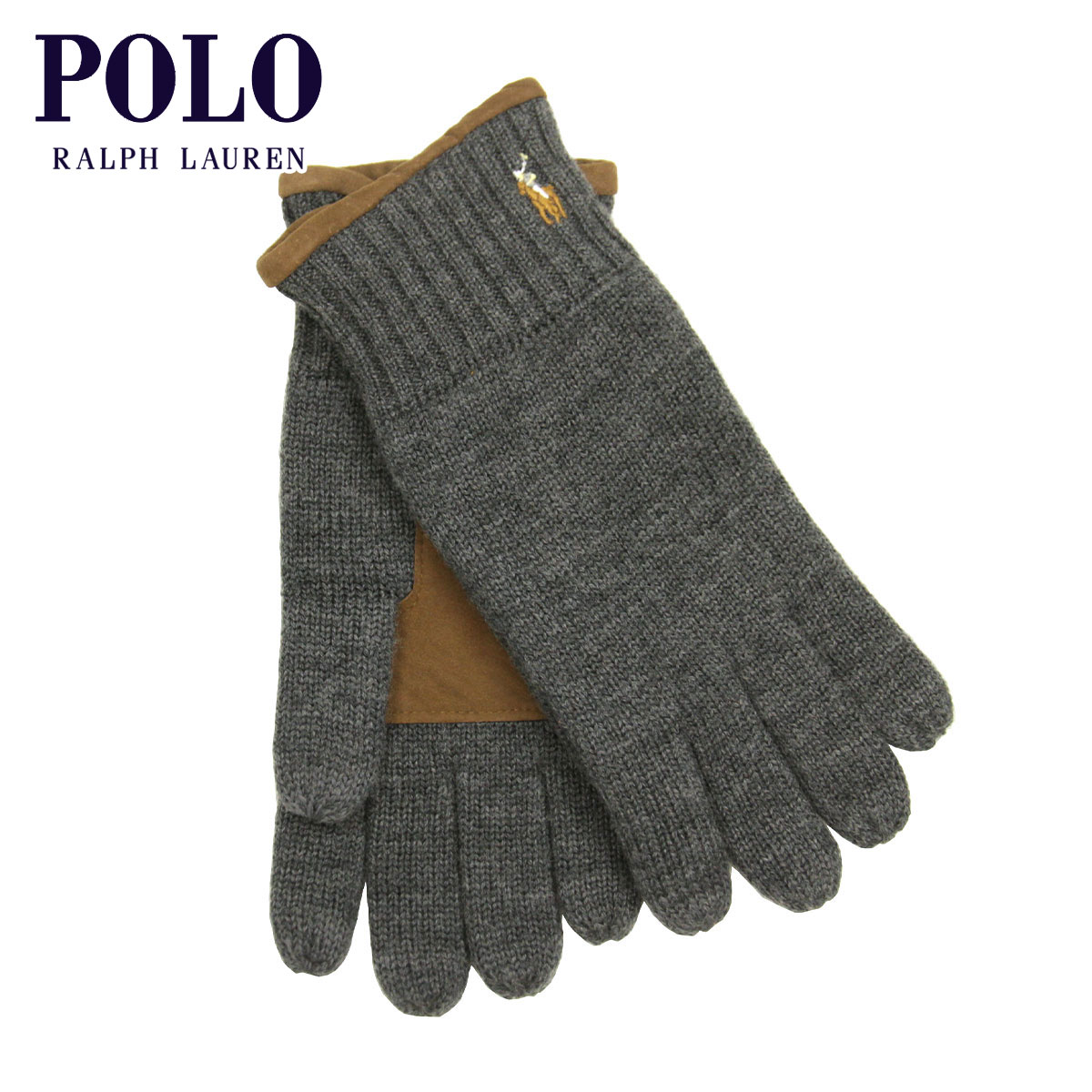 �ݥ� ���ե������ ���� ��� ��ǥ����� ������ POLO RALPH LAUREN �˥å� ��֤��� �������� CLASSIC LUX MERINO TOUCH GLOVE WITH LEATHER PATCH PC0463 056 STADIUM GREY HEATHER A05B B3C C3D DAE E02F